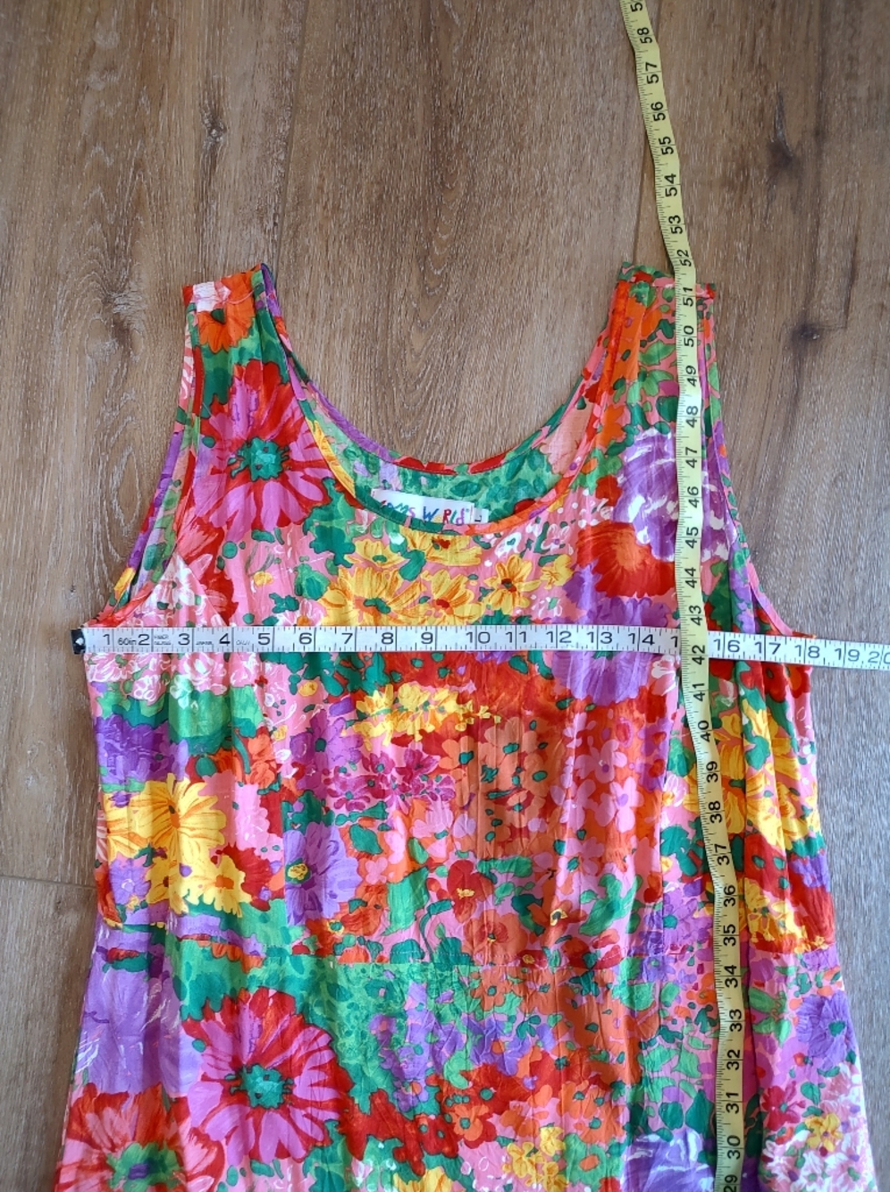 Jams World Vintage In Bloom Maxi Tank Dress Hawaiian Boho Classic L - Picture 8 of 10